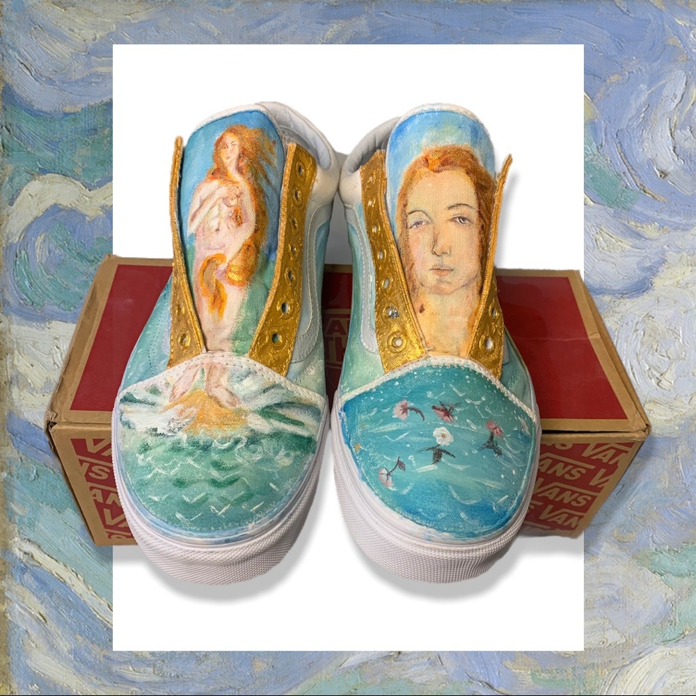🐚THE BIRTH OF VENUS🐚 Custom Hand-Painted Vans